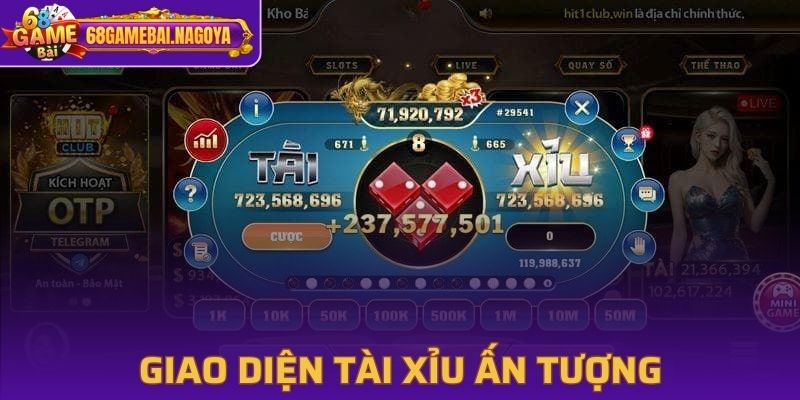 Giao diện của game tài xỉu MU88 rất ấn tượng