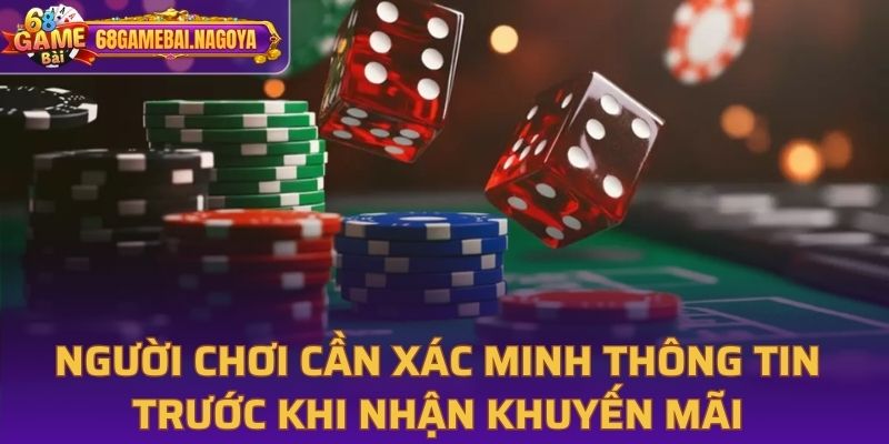 Người chơi cần xác minh thông tin trước khi nhận khuyến mãi